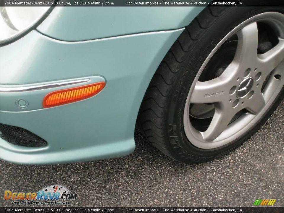 2004 Mercedes-Benz CLK 500 Coupe Ice Blue Metallic / Stone Photo #10