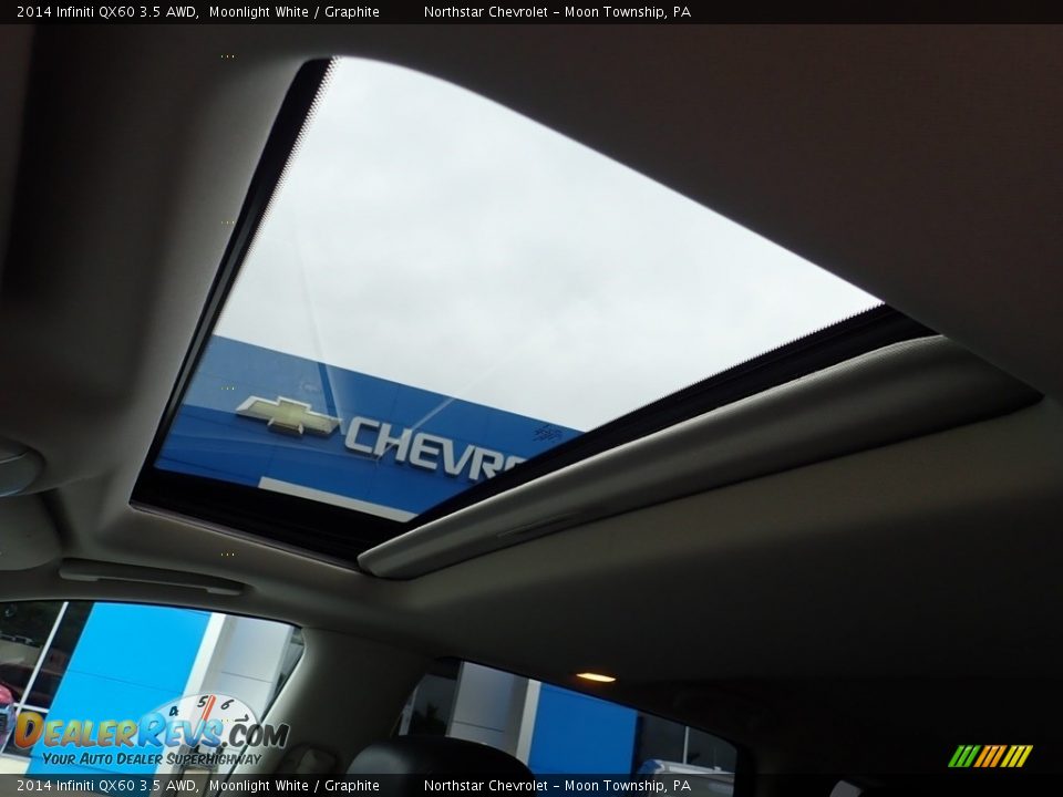 2014 Infiniti QX60 3.5 AWD Moonlight White / Graphite Photo #25