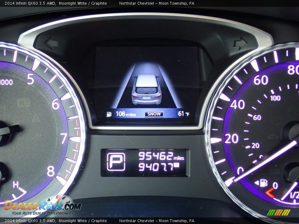 2014 Infiniti QX60 3.5 AWD Moonlight White / Graphite Photo #29