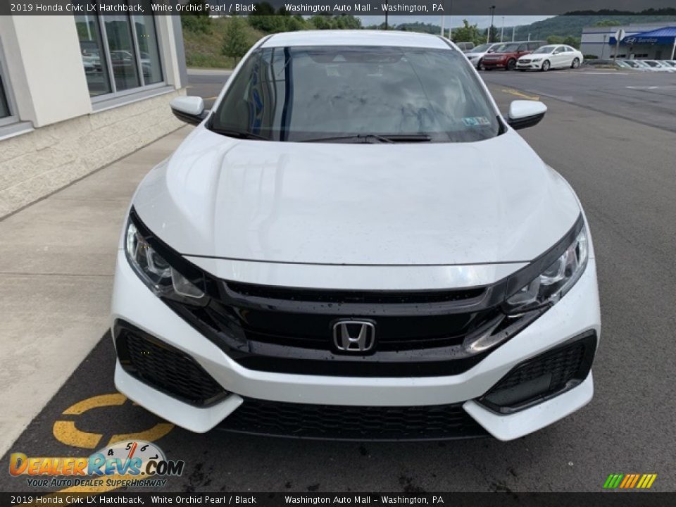 2019 Honda Civic LX Hatchback White Orchid Pearl / Black Photo #3