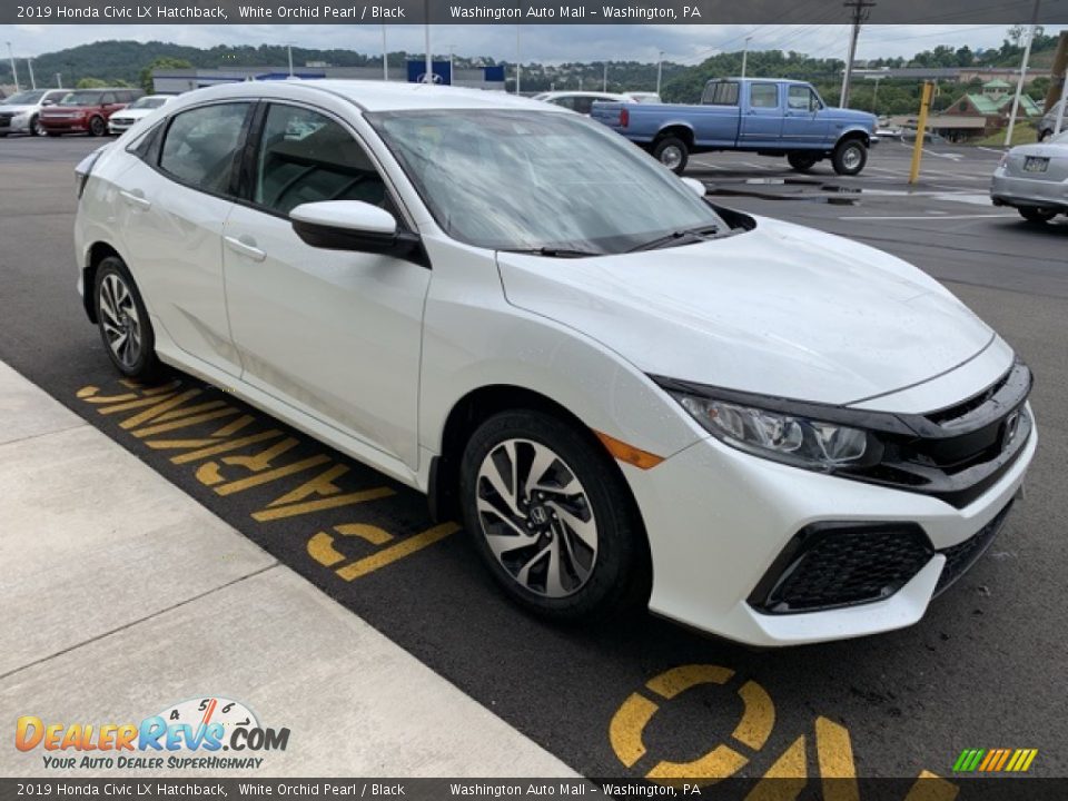 2019 Honda Civic LX Hatchback White Orchid Pearl / Black Photo #4