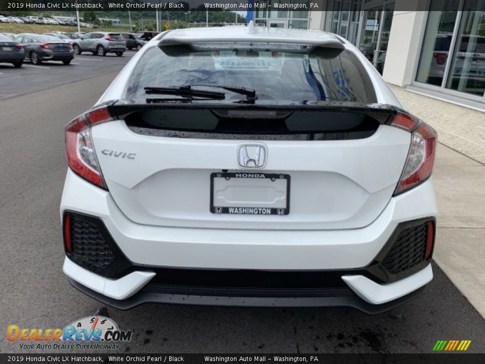 2019 Honda Civic LX Hatchback White Orchid Pearl / Black Photo #6