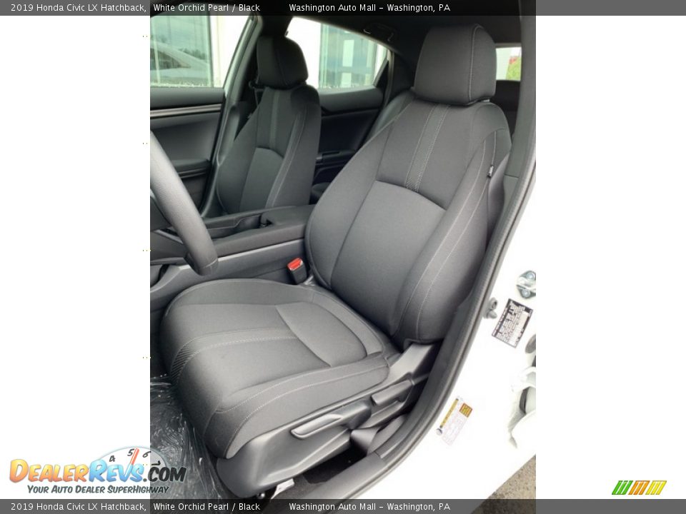 2019 Honda Civic LX Hatchback White Orchid Pearl / Black Photo #14