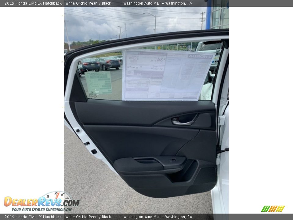 2019 Honda Civic LX Hatchback White Orchid Pearl / Black Photo #16