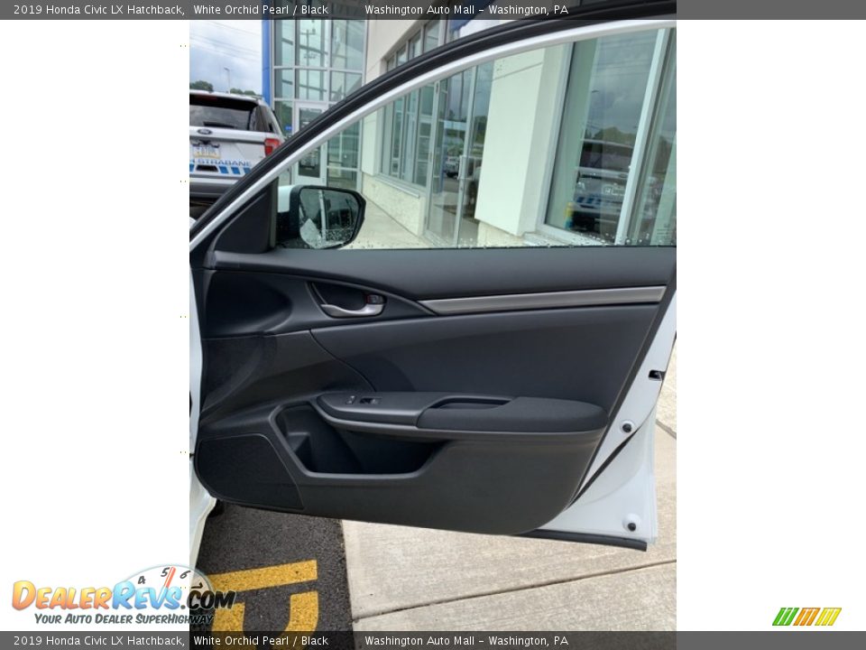 2019 Honda Civic LX Hatchback White Orchid Pearl / Black Photo #25