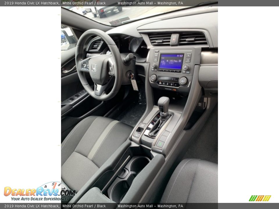 2019 Honda Civic LX Hatchback White Orchid Pearl / Black Photo #27