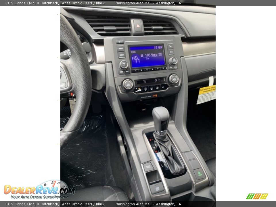 2019 Honda Civic LX Hatchback White Orchid Pearl / Black Photo #30