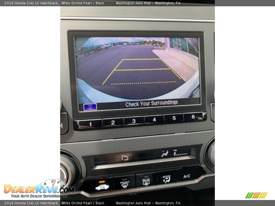 2019 Honda Civic LX Hatchback White Orchid Pearl / Black Photo #31