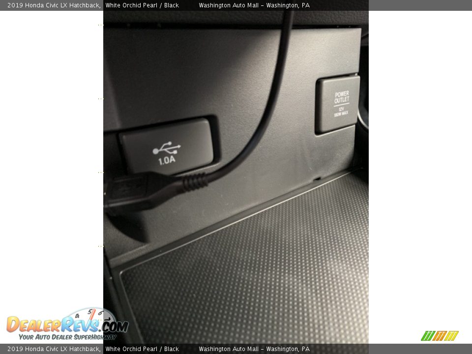 2019 Honda Civic LX Hatchback White Orchid Pearl / Black Photo #34