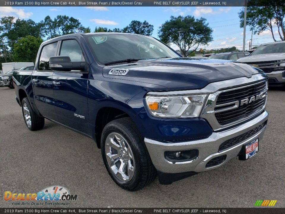 2019 Ram 1500 Big Horn Crew Cab 4x4 Blue Streak Pearl / Black/Diesel Gray Photo #1