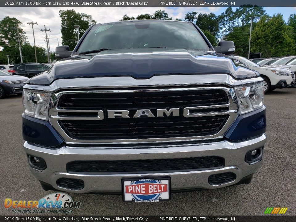 2019 Ram 1500 Big Horn Crew Cab 4x4 Blue Streak Pearl / Black/Diesel Gray Photo #2
