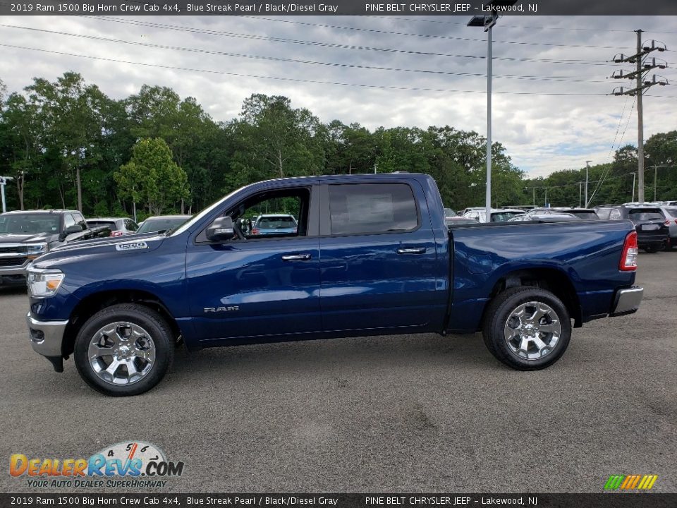 2019 Ram 1500 Big Horn Crew Cab 4x4 Blue Streak Pearl / Black/Diesel Gray Photo #3