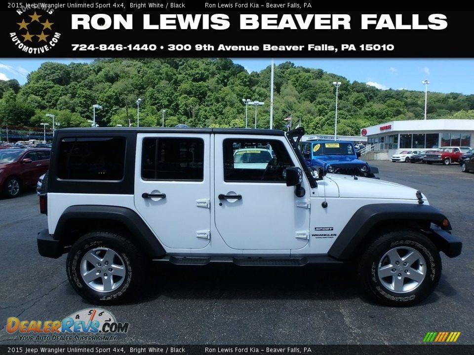 2015 Jeep Wrangler Unlimited Sport 4x4 Bright White / Black Photo #1