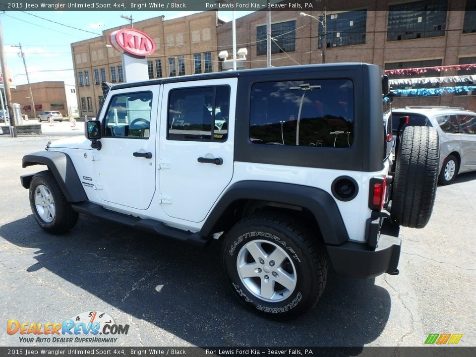 2015 Jeep Wrangler Unlimited Sport 4x4 Bright White / Black Photo #5