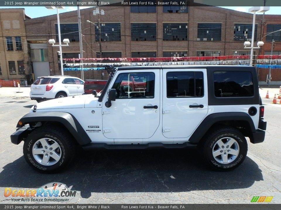 2015 Jeep Wrangler Unlimited Sport 4x4 Bright White / Black Photo #6