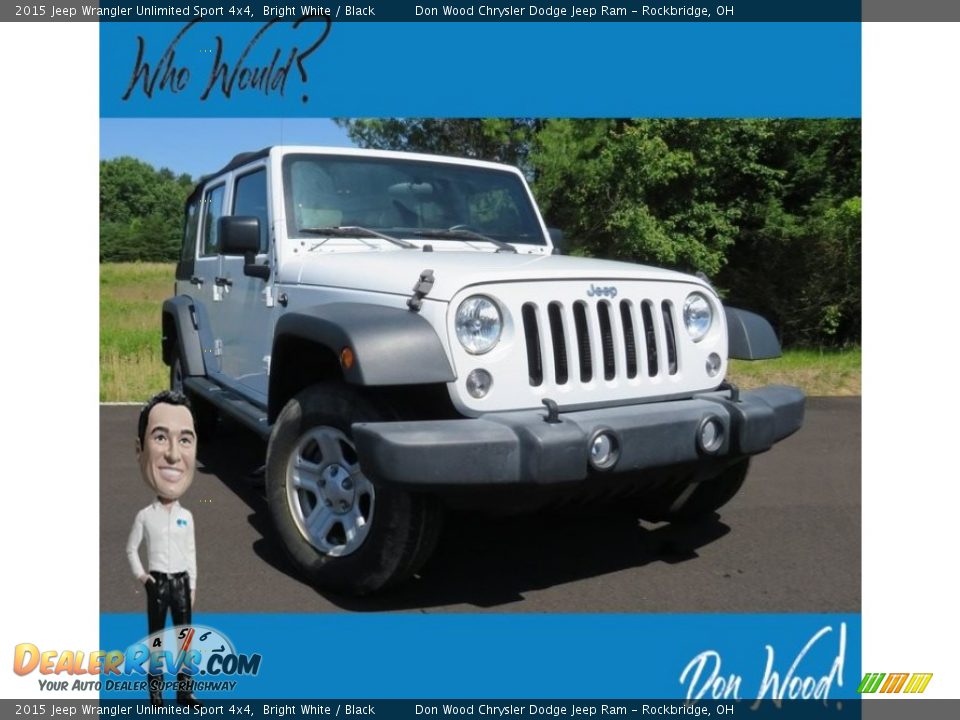 2015 Jeep Wrangler Unlimited Sport 4x4 Bright White / Black Photo #1