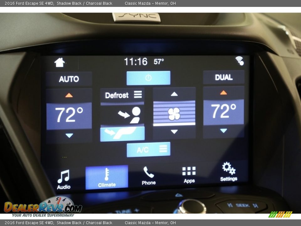 2016 Ford Escape SE 4WD Shadow Black / Charcoal Black Photo #12