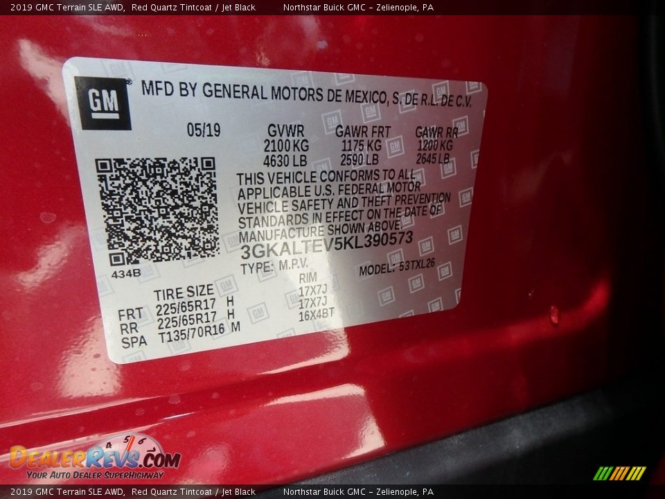 2019 GMC Terrain SLE AWD Red Quartz Tintcoat / Jet Black Photo #16
