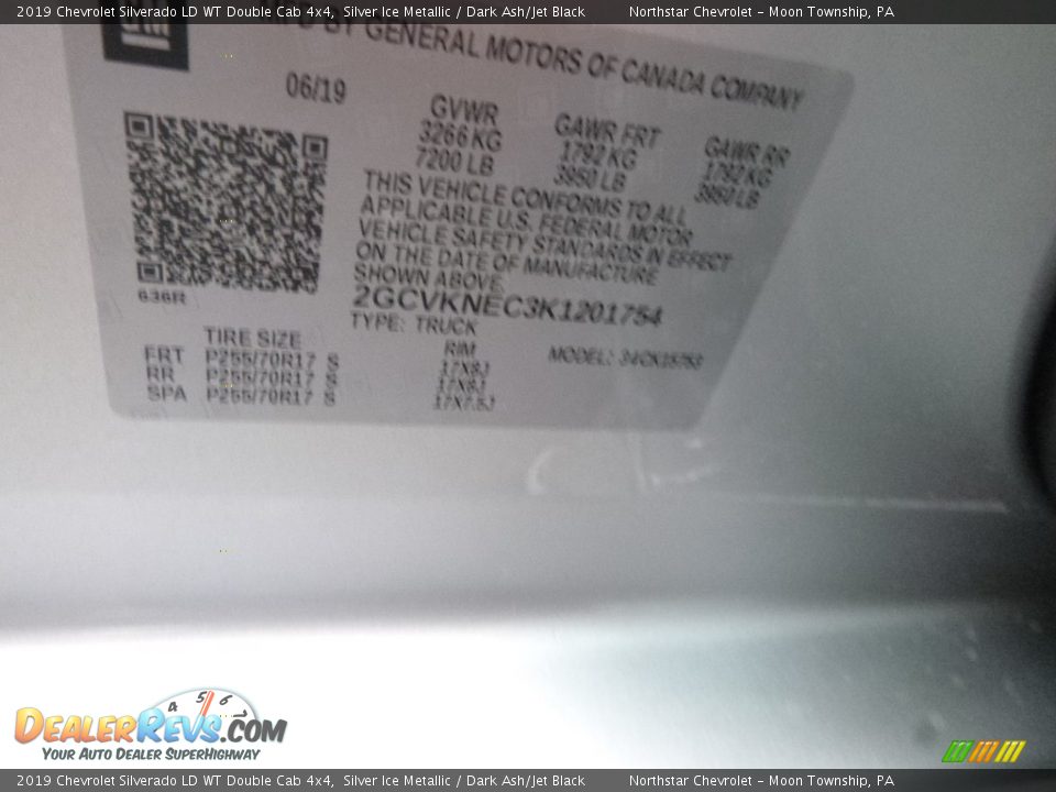 2019 Chevrolet Silverado LD WT Double Cab 4x4 Silver Ice Metallic / Dark Ash/Jet Black Photo #16