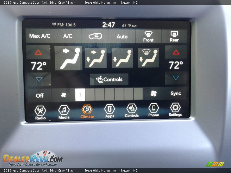 2019 Jeep Compass Sport 4x4 Sting-Gray / Black Photo #22