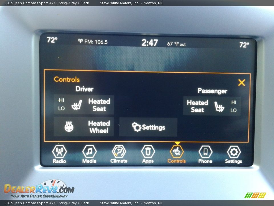 2019 Jeep Compass Sport 4x4 Sting-Gray / Black Photo #23