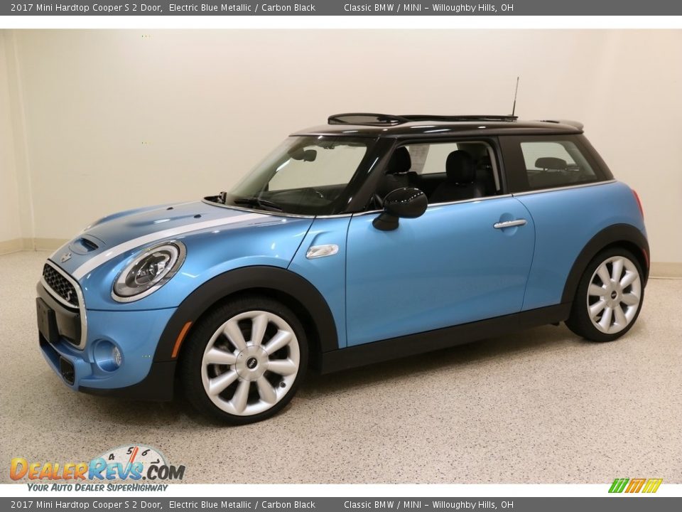2017 Mini Hardtop Cooper S 2 Door Electric Blue Metallic / Carbon Black Photo #3