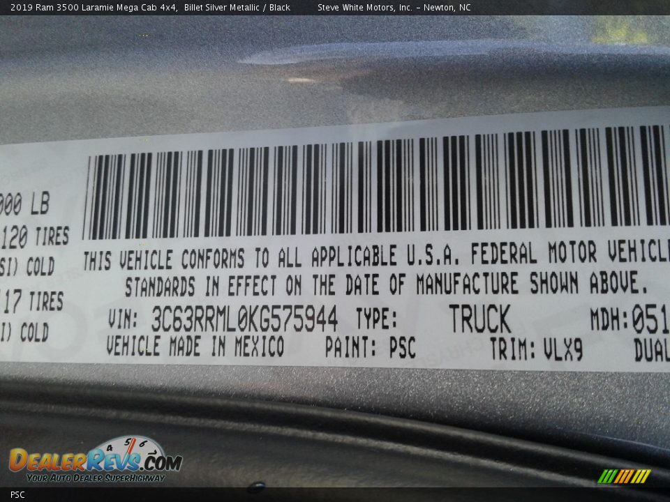 Ram Color Code PSC Billet Silver Metallic