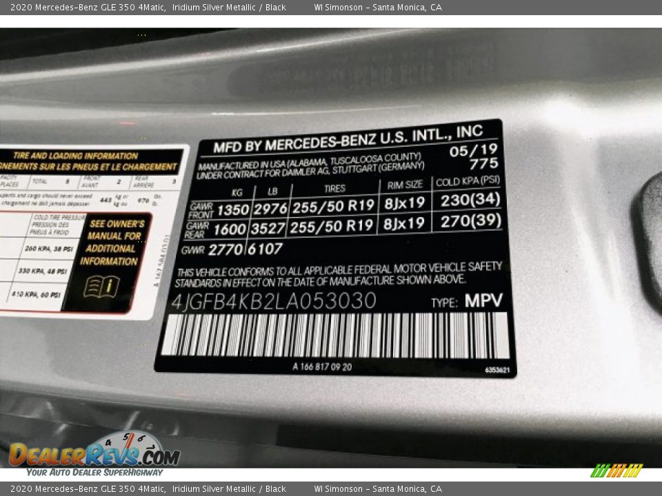 2020 Mercedes-Benz GLE 350 4Matic Iridium Silver Metallic / Black Photo #11
