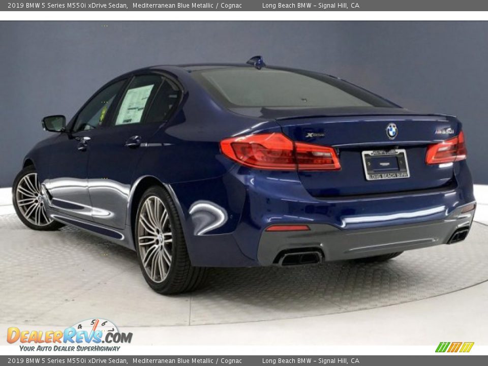 2019 BMW 5 Series M550i xDrive Sedan Mediterranean Blue Metallic / Cognac Photo #2