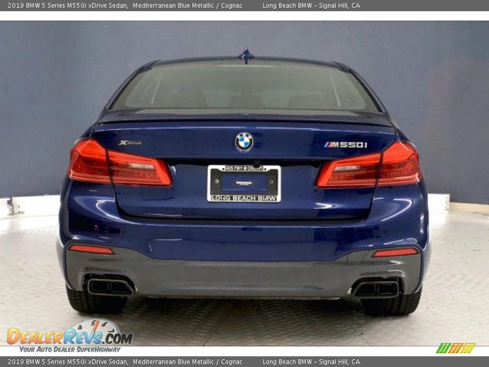 2019 BMW 5 Series M550i xDrive Sedan Mediterranean Blue Metallic / Cognac Photo #3