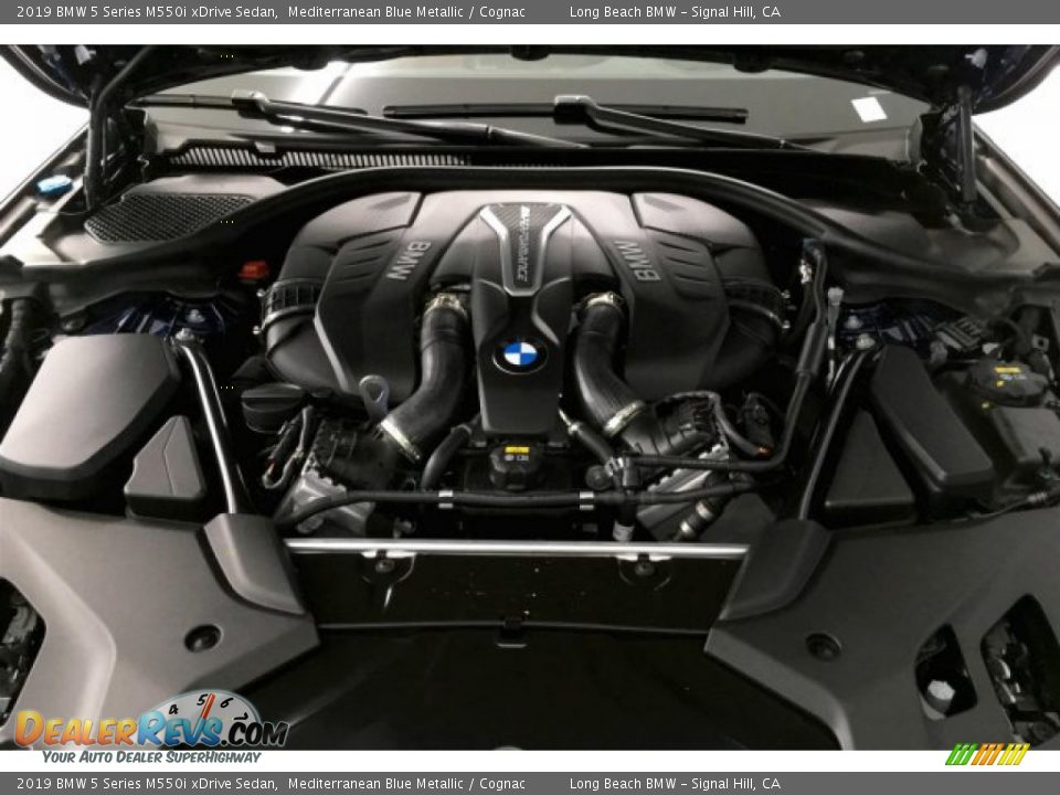 2019 BMW 5 Series M550i xDrive Sedan Mediterranean Blue Metallic / Cognac Photo #8