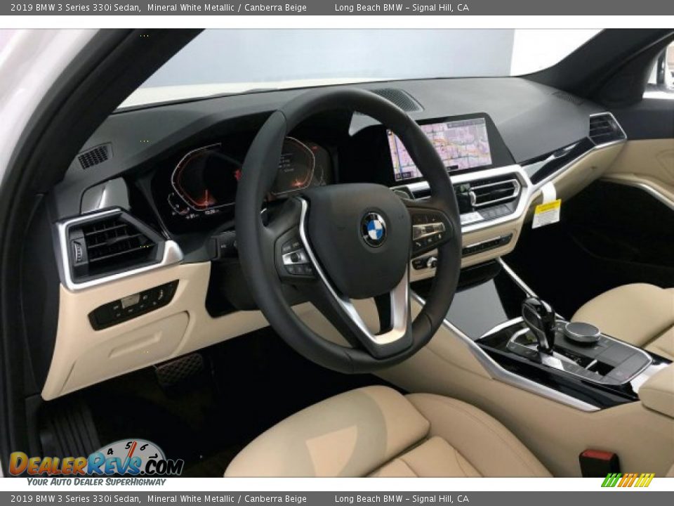 2019 BMW 3 Series 330i Sedan Mineral White Metallic / Canberra Beige Photo #4