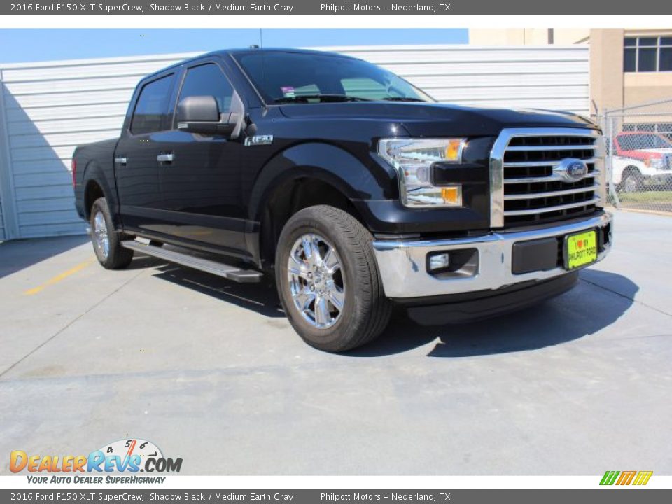 2016 Ford F150 XLT SuperCrew Shadow Black / Medium Earth Gray Photo #2