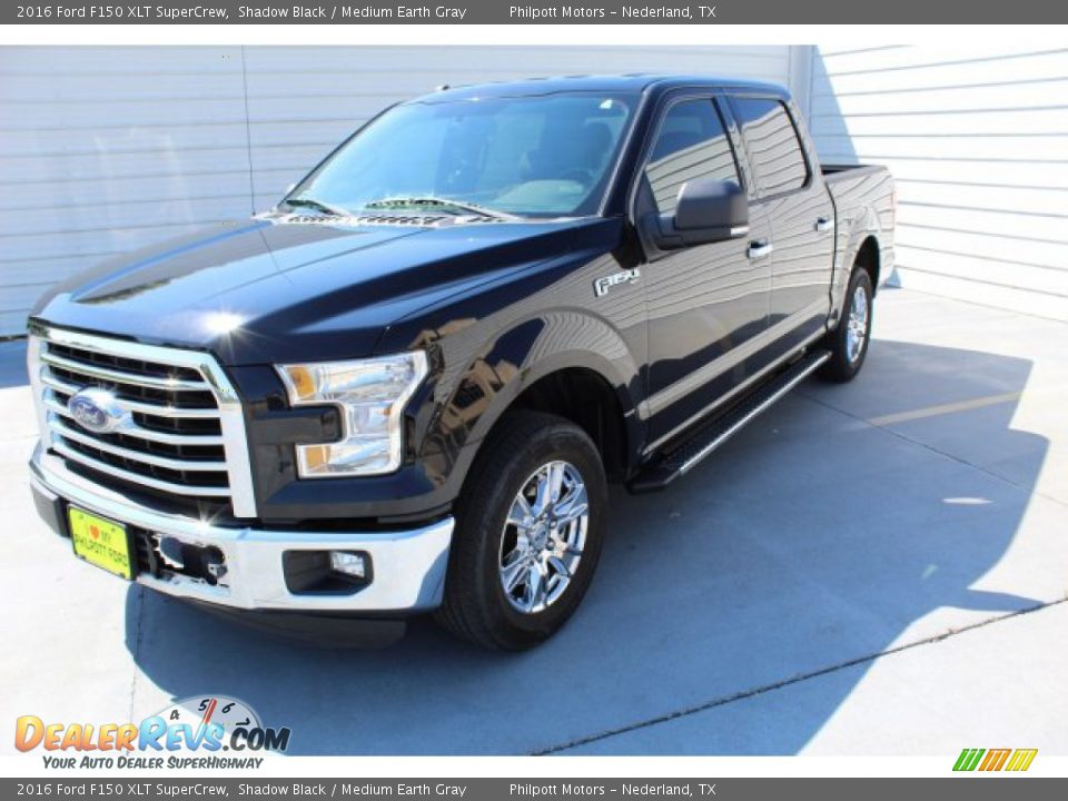 2016 Ford F150 XLT SuperCrew Shadow Black / Medium Earth Gray Photo #4