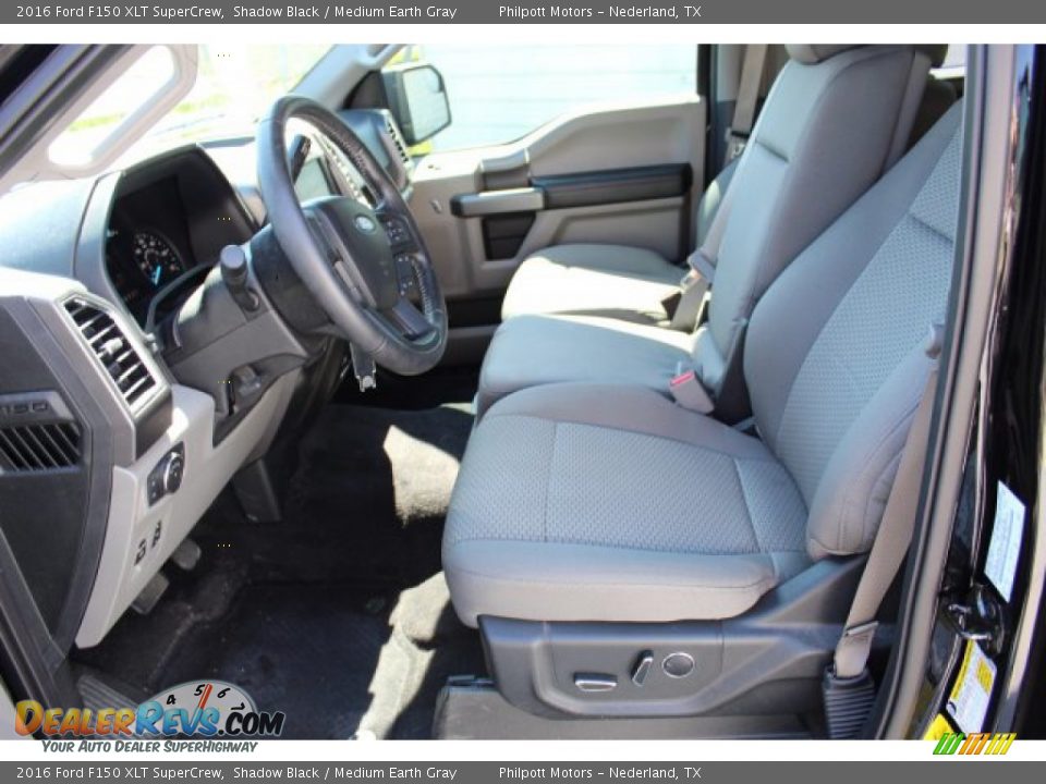 2016 Ford F150 XLT SuperCrew Shadow Black / Medium Earth Gray Photo #10