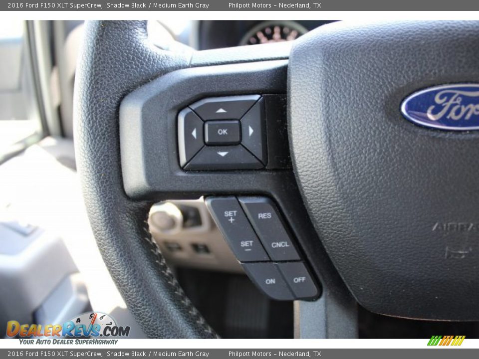2016 Ford F150 XLT SuperCrew Shadow Black / Medium Earth Gray Photo #11