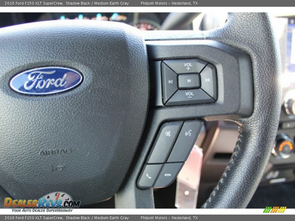 2016 Ford F150 XLT SuperCrew Shadow Black / Medium Earth Gray Photo #12