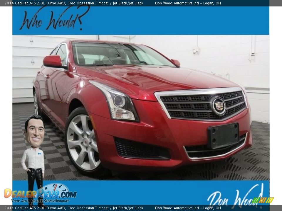 2014 Cadillac ATS 2.0L Turbo AWD Red Obsession Tintcoat / Jet Black/Jet Black Photo #1