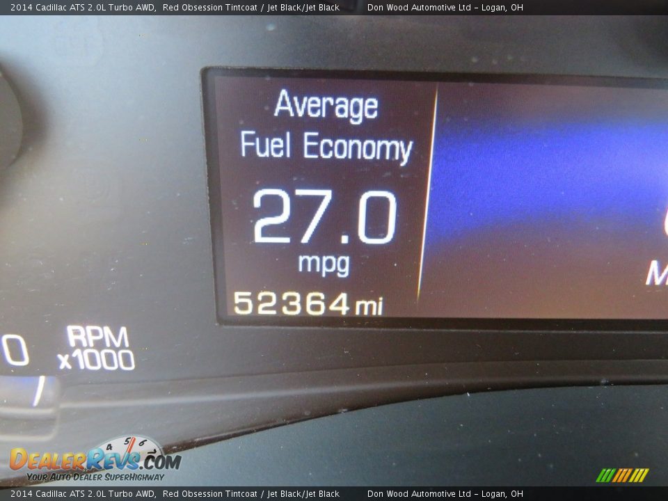 2014 Cadillac ATS 2.0L Turbo AWD Red Obsession Tintcoat / Jet Black/Jet Black Photo #21