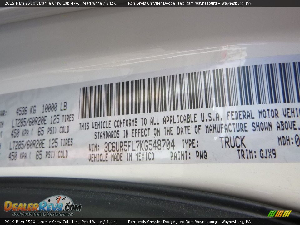 2019 Ram 2500 Laramie Crew Cab 4x4 Pearl White / Black Photo #16
