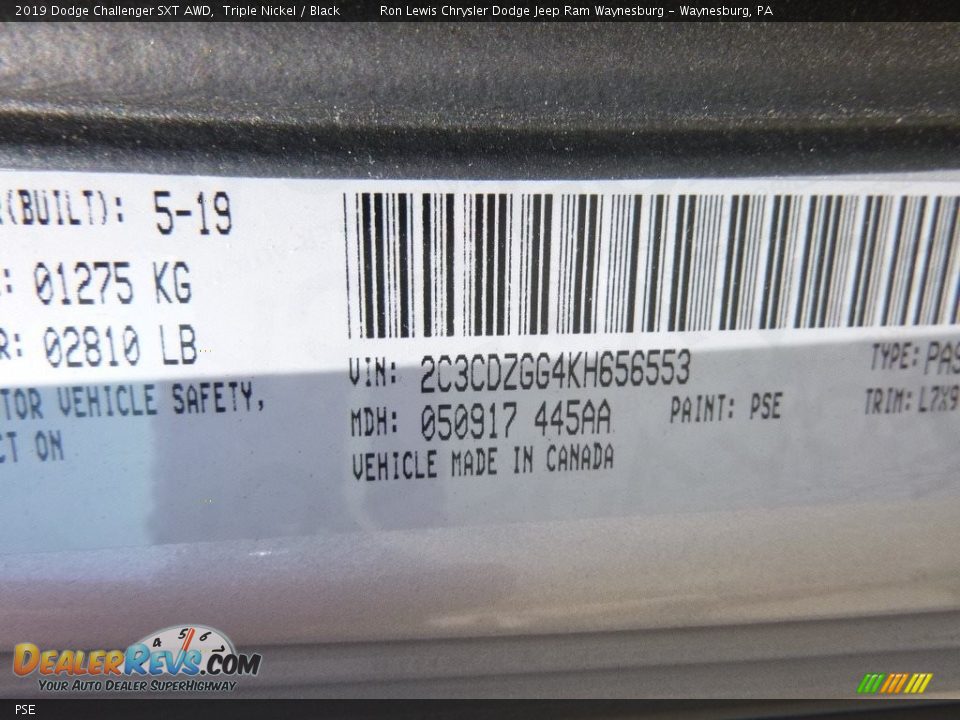 Dodge Color Code PSE Triple Nickel