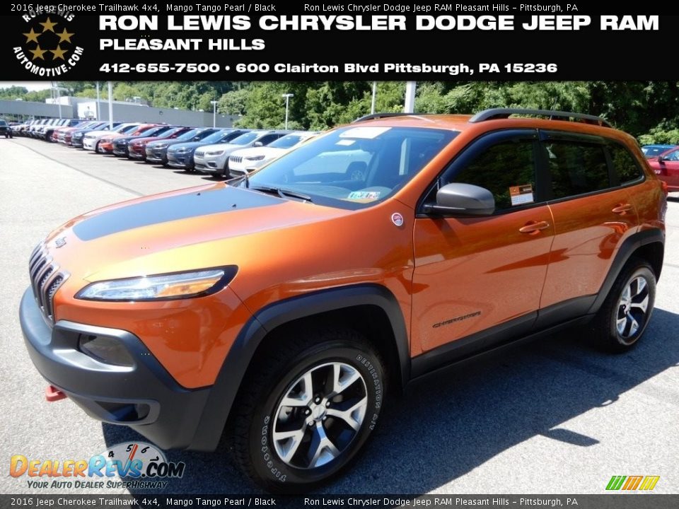 2016 Jeep Cherokee Trailhawk 4x4 Mango Tango Pearl / Black Photo #1
