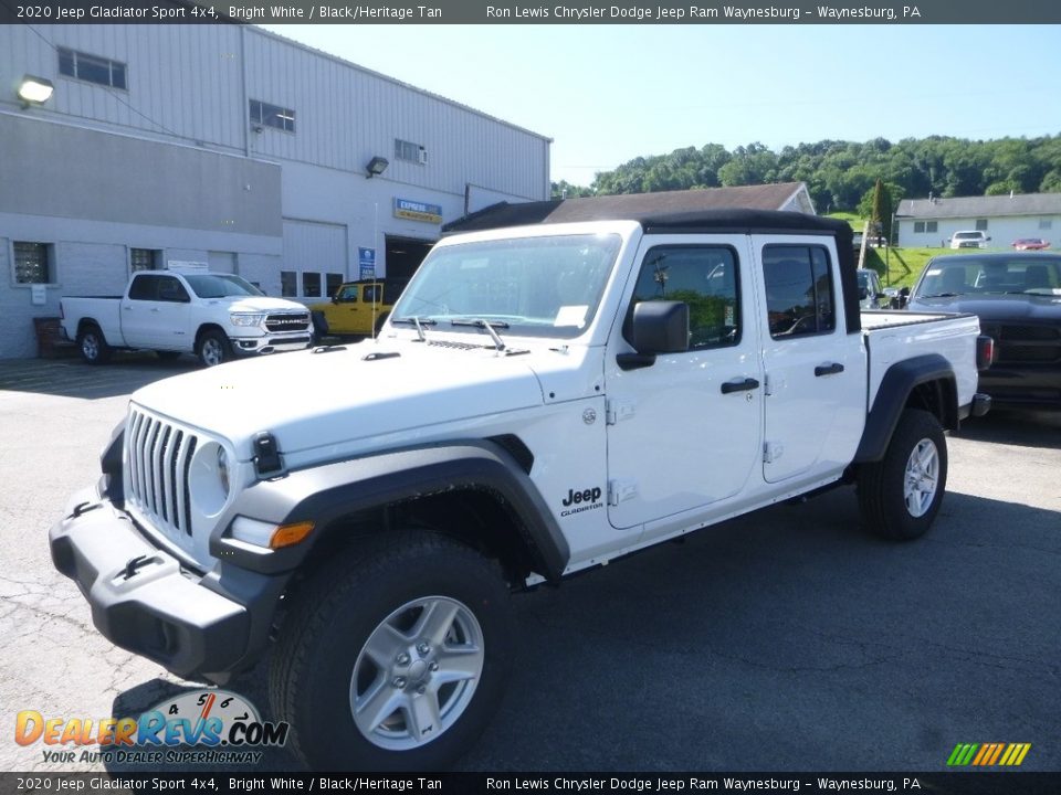 2020 Jeep Gladiator Sport 4x4 Bright White / Black/Heritage Tan Photo #1
