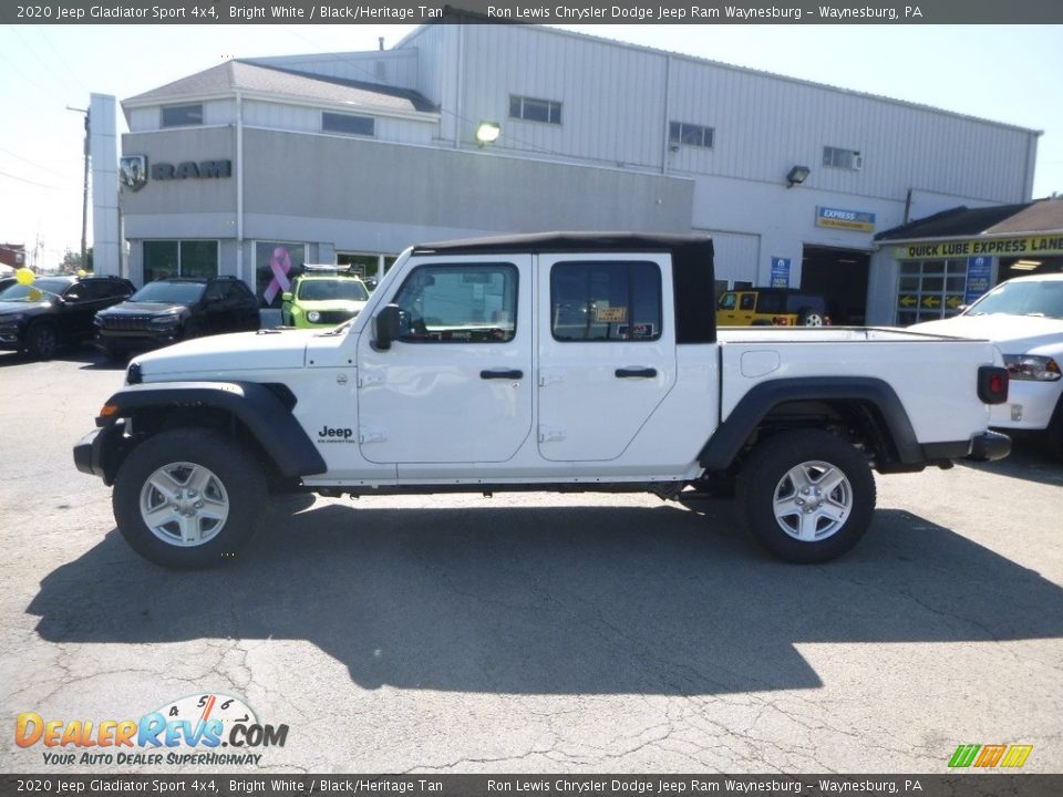2020 Jeep Gladiator Sport 4x4 Bright White / Black/Heritage Tan Photo #2