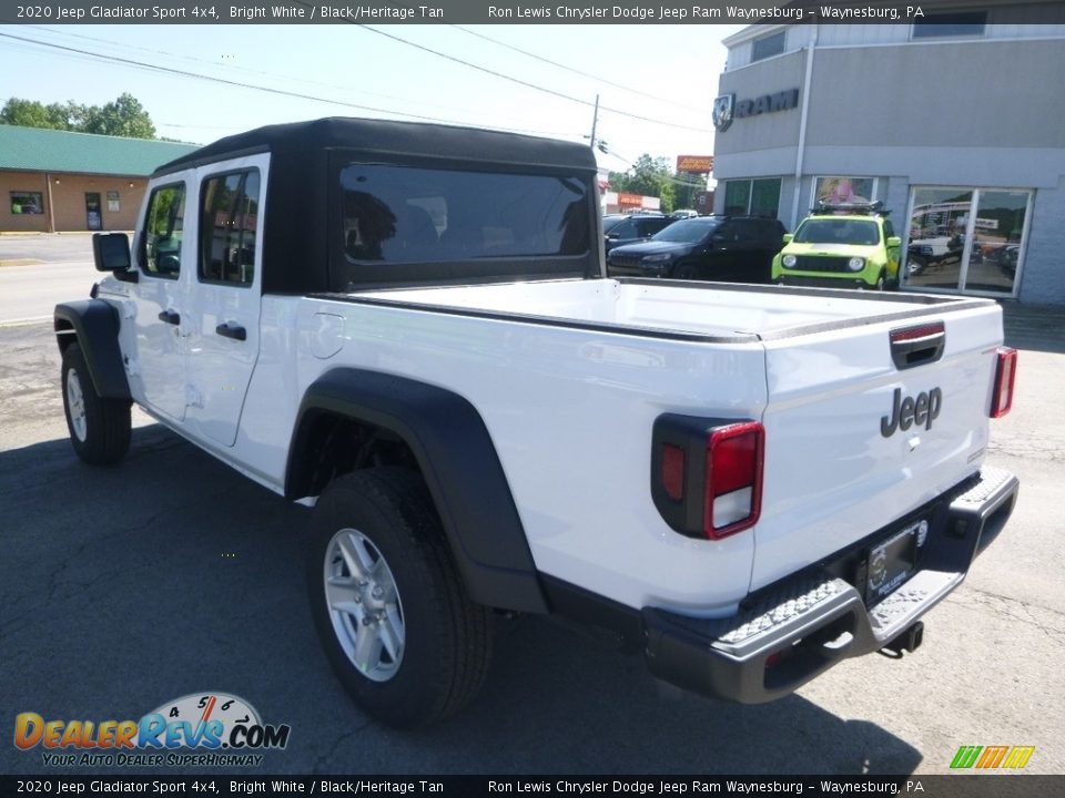 2020 Jeep Gladiator Sport 4x4 Bright White / Black/Heritage Tan Photo #3