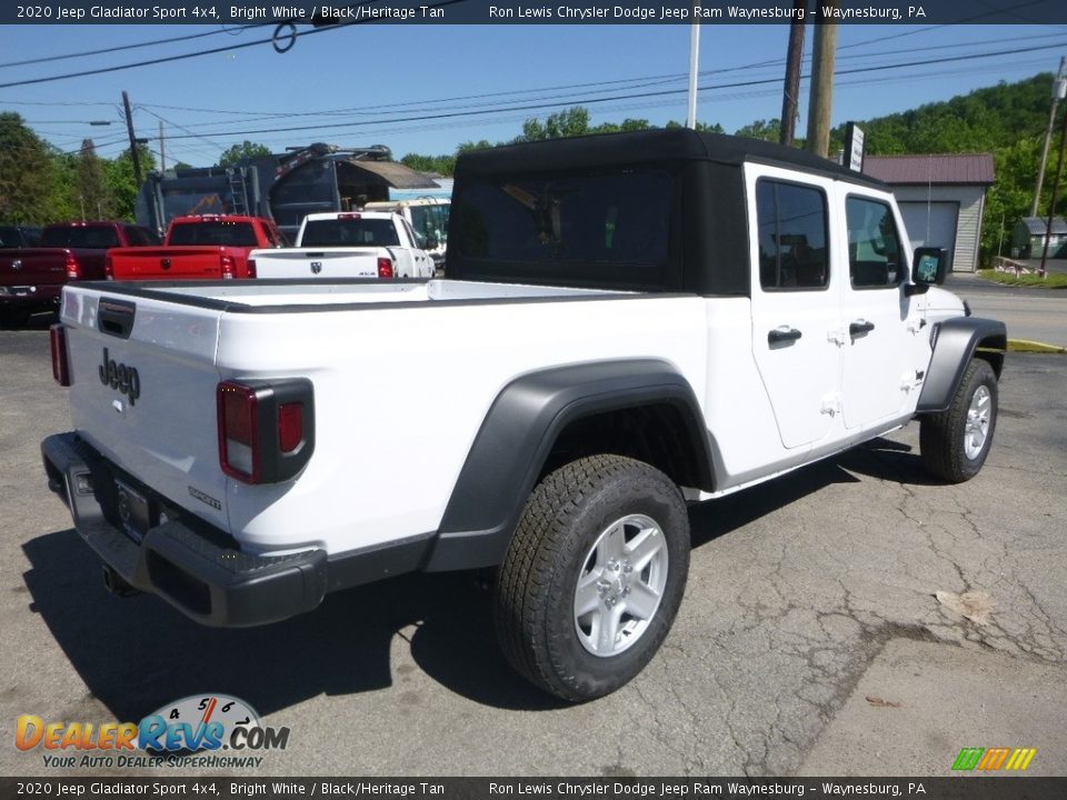 2020 Jeep Gladiator Sport 4x4 Bright White / Black/Heritage Tan Photo #5