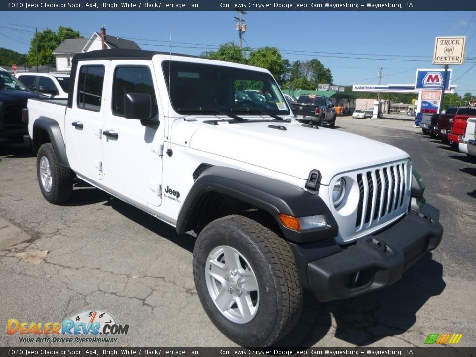 2020 Jeep Gladiator Sport 4x4 Bright White / Black/Heritage Tan Photo #7
