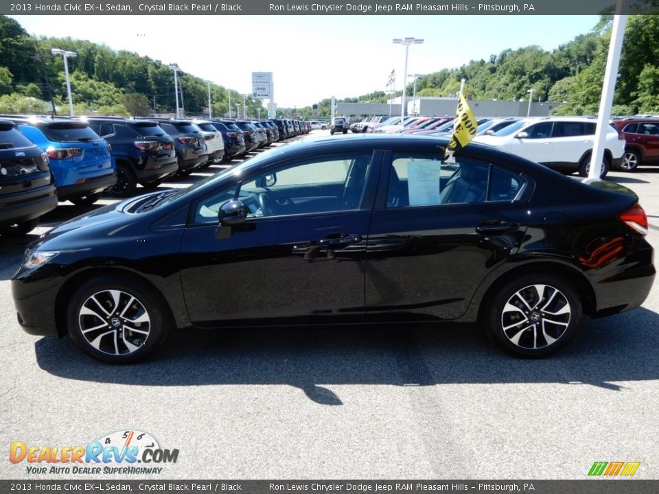 2013 Honda Civic EX-L Sedan Crystal Black Pearl / Black Photo #2