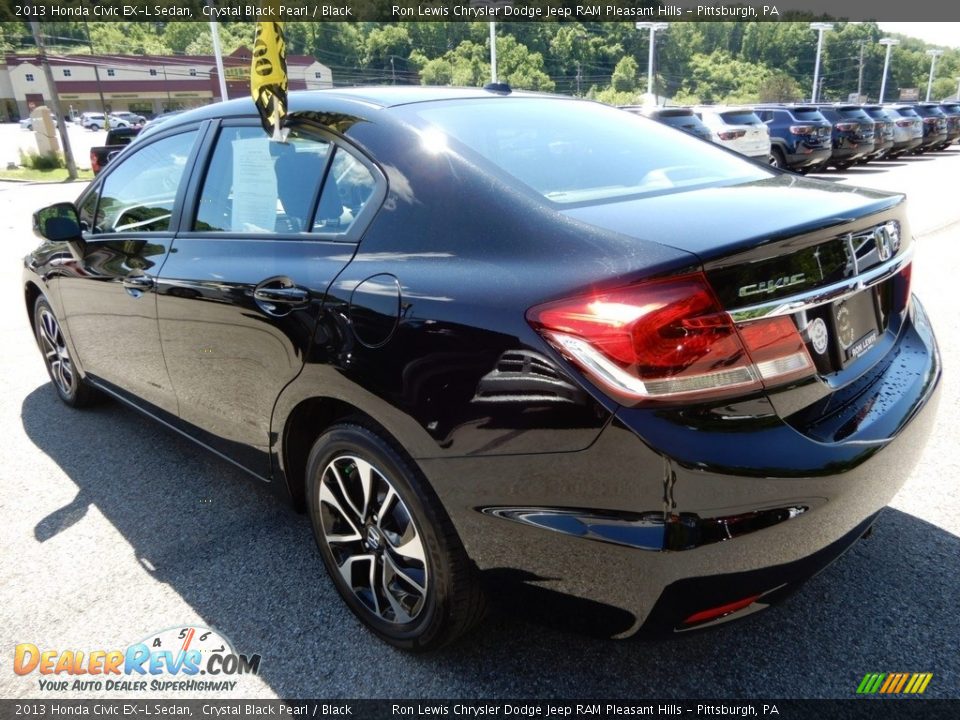 2013 Honda Civic EX-L Sedan Crystal Black Pearl / Black Photo #3