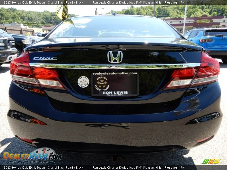 2013 Honda Civic EX-L Sedan Crystal Black Pearl / Black Photo #4